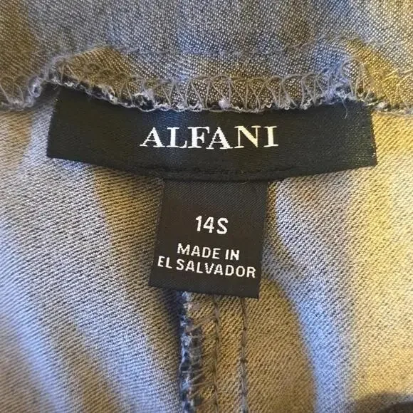 Alfani Women's Casual Chino Pants - Size 14S - Grey - Picture 4 of 8